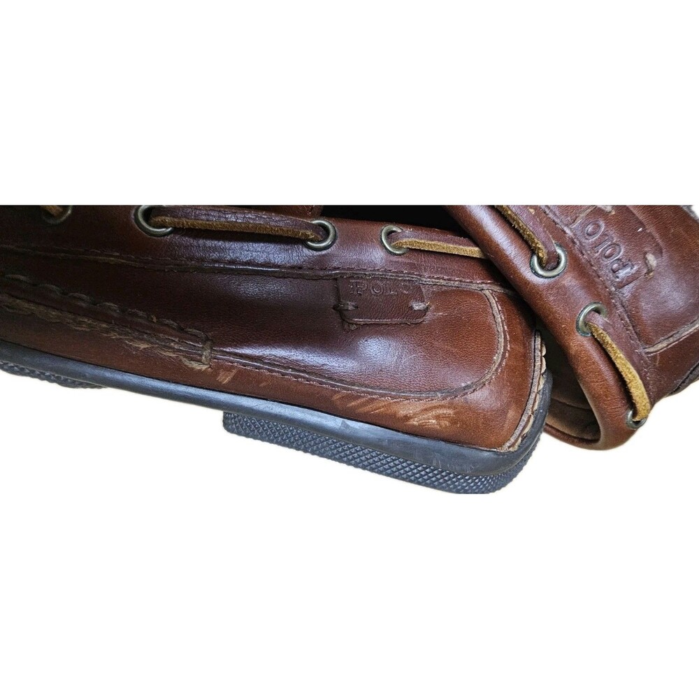 Polo Ralph Lauren Brown Leather Driving Shoes Moccasins Boat Loafers Men 9.5D - Picture 7 of 9